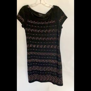 White House Black Market Black metallic bead dress